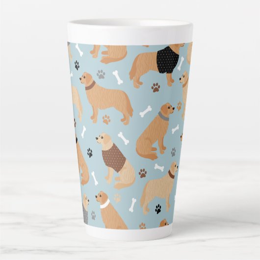 Golden Retriever Botten en pokken Latte Mok (Voorkant)