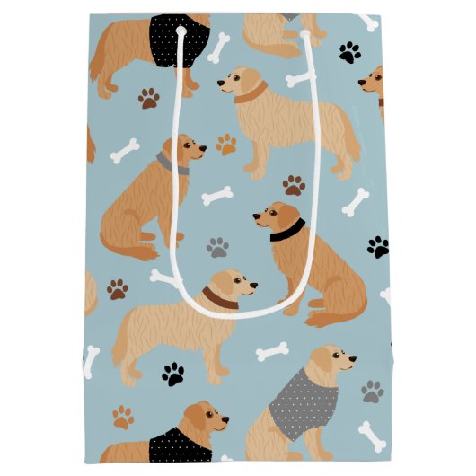 Golden Retriever Botten en pokken Medium Cadeauzakje (Achterkant)