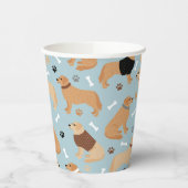 Golden Retriever Botten en pokken Papieren Bekers (Links)