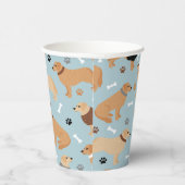 Golden Retriever Botten en pokken Papieren Bekers (Rechts)