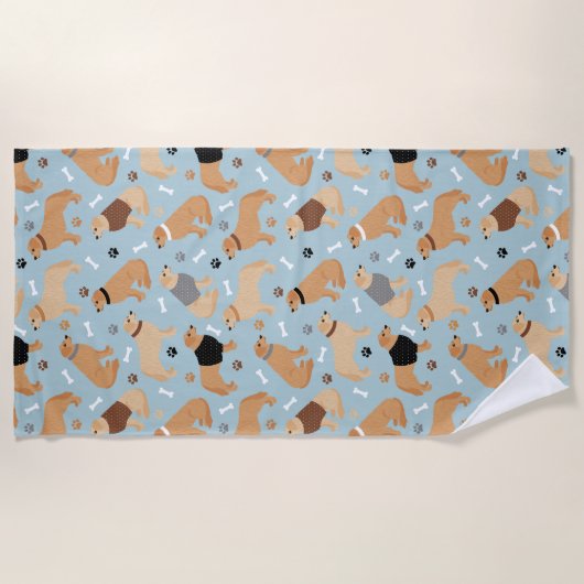 Golden Retriever Botten en pokken Strandlaken (Voorkant)