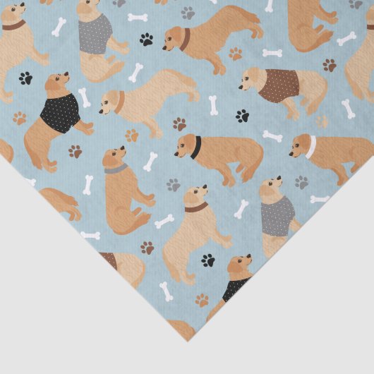 Golden Retriever Botten en pokken Tissuepapier (Detail)