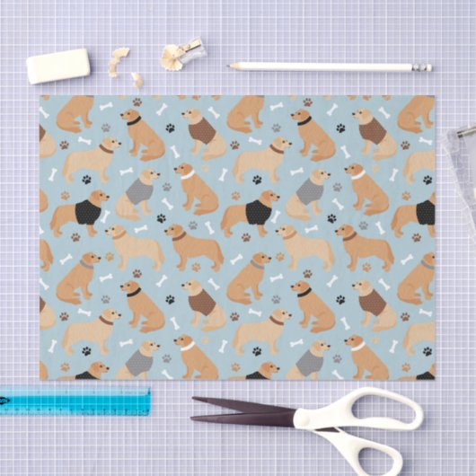 Golden Retriever Botten en pokken Tissuepapier (Craft)