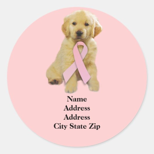 Golden Retriever Breast Cancer Adres Label (Voorkant)