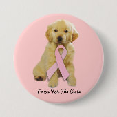 Golden Retriever Breast Cancer Button (Voorkant)
