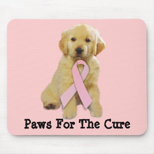 Golden Retriever Breast Cancer Mousepad Muismat (Voorkant)