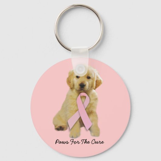 Golden Retriever Breast Cancer Sleutelhanger (Voorkant)