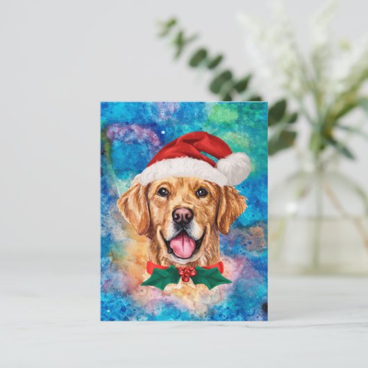 Golden Retriever Breed Dog Kerstmis Feestdagenkaart (Staand voorkant)