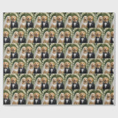 Golden Retriever Bride and Groom Portrait Cadeaupapier (Vlak)