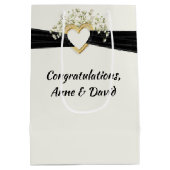 Golden Retriever Bride and Groom Portrait Medium Cadeauzakje (Achterkant)