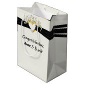 Golden Retriever Bride and Groom Portrait Medium Cadeauzakje (Achterkant Gekanteld)