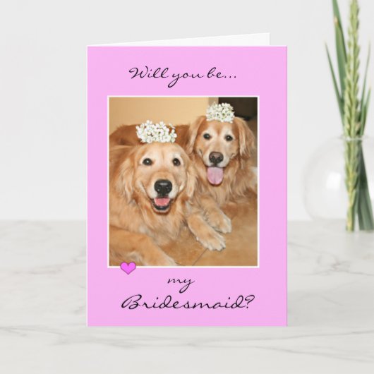 Golden Retriever Bridesmaid Wenskaart (Voorkant)