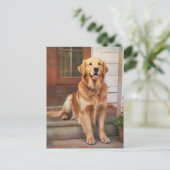 Golden Retriever Briefkaart (Staand voorkant)