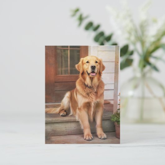 Golden Retriever Briefkaart (Staand voorkant)
