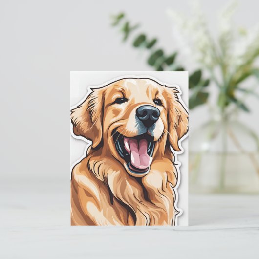 Golden Retriever Briefkaart (Staand voorkant)