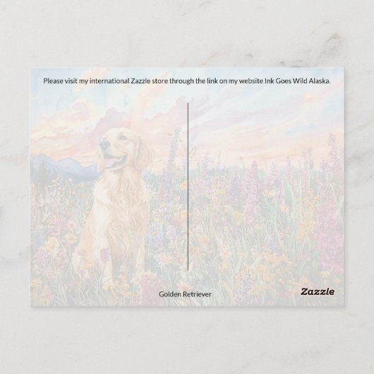 Golden Retriever - Briefkaart (Achterkant)