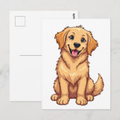 Golden Retriever Briefkaart (Voorkant / Achterkant)