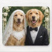 Golden Retriever Bruid en Bruidegom Muismat (Voorkant)