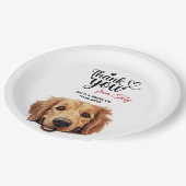 Golden Retriever bruiloft dank u Papieren Bordje (Gekanteld)