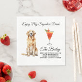 Golden Retriever bruiloft handtekening Drink serve Servet (Insitu)