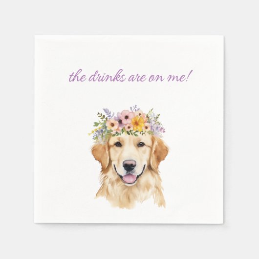 Golden Retriever bruiloft servet (Voorkant)