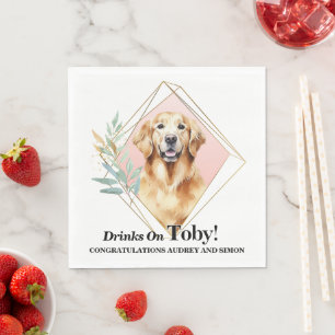 Golden Retriever bruiloft servet met honden Foto