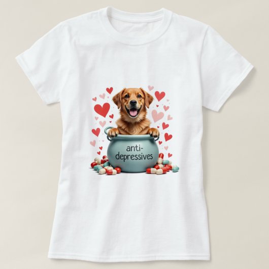 Golden Retriever, bruin T-shirt (Design voorkant)