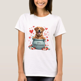 Golden Retriever, bruin T-shirt
