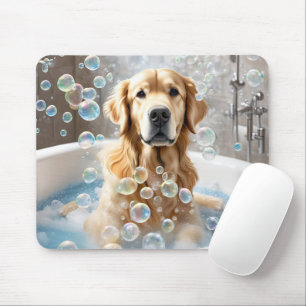 Golden Retriever Bubble Bath Muismat