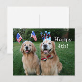 Golden Retriever Buiten Onafhankelijkheidsdag Briefkaart (Voorkant / Achterkant)