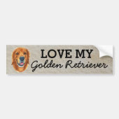 Golden Retriever Bumpersticker (Voorkant)