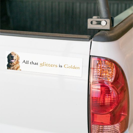Golden Retriever Bumpersticker, al die glitters Bumpersticker (Op Truck)