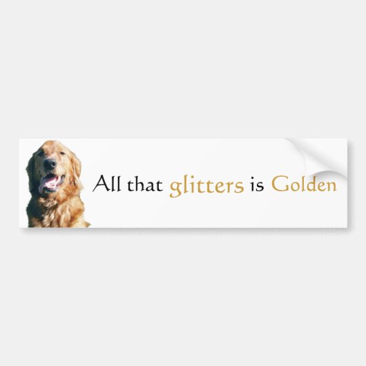 Golden Retriever Bumpersticker, al die glitters Bumpersticker (Voorkant)