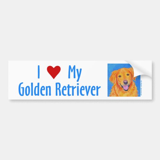 Golden Retriever Bumpersticker - "Sydney" (Voorkant)