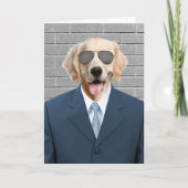 Golden Retriever Business Suit Kaart (Voorkant)