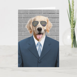 Golden Retriever Business Suit Kaart