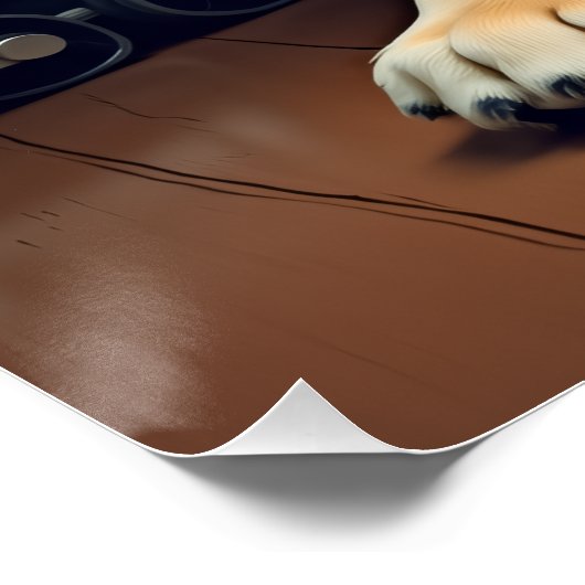 Golden Retriever by the Toy Train Christmas Perfect Poster (Hoek)