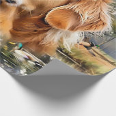 Golden Retriever Cadeaupapier (Hoek)