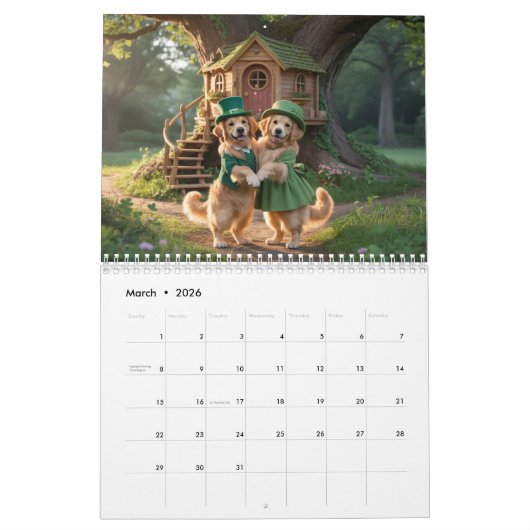 Golden Retriever Calendar Kalender (Mar 2026)