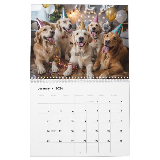 Golden Retriever Calendar Kalender (Jan 2026)