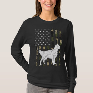 Golden Retriever Camouflage Usa Vlag T-shirt