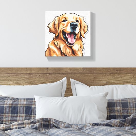 Golden Retriever Canvas Afdruk (Insitu (Slaapkamer))