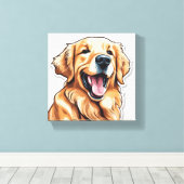 Golden Retriever Canvas Afdruk (Insitu (Houten vloer))