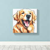 Golden Retriever Canvas Afdruk (Insitu (Houten vloer))