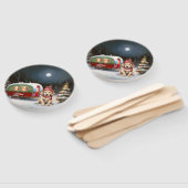 Golden Retriever Caravan Kerstavontuur Handwaaier (Niet-gemonteerd)