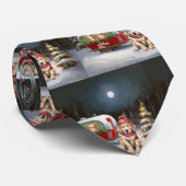 Golden Retriever Caravan Kerstavontuur Stropdas (Opgerold)