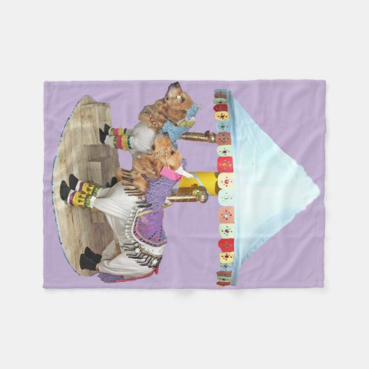 Golden Retriever Carousel Fleece Deken (Voorkant (Horizontaal))