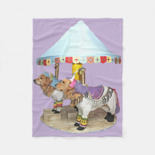 Golden Retriever Carousel Fleece Deken