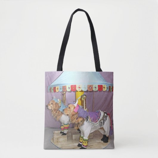 Golden Retriever Carousel Horses Tote Bag (Voorkant)