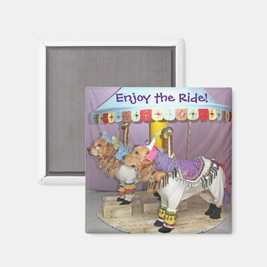 Golden Retriever Carousel Magneet (Voorkant / Achterkant)